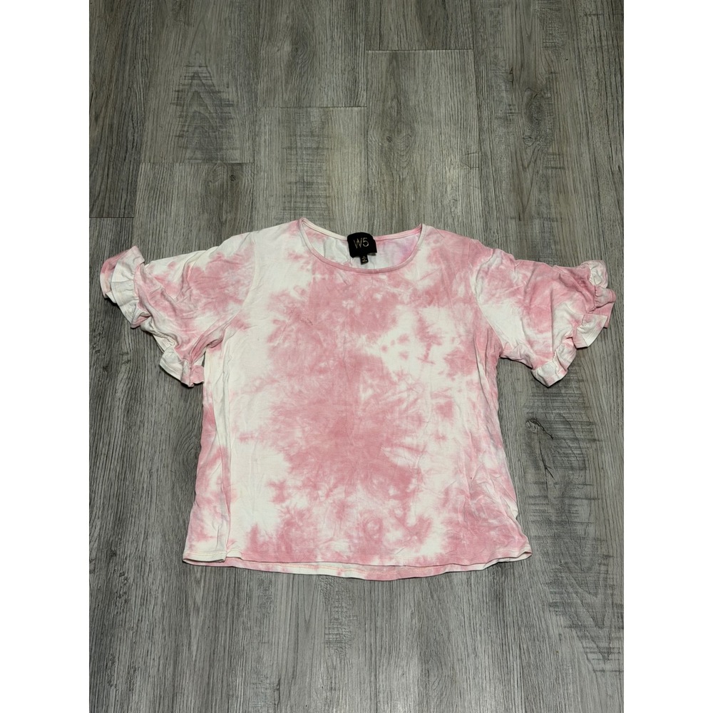 W5 Tie Dye Ruffle Sleeve Top Women Size S